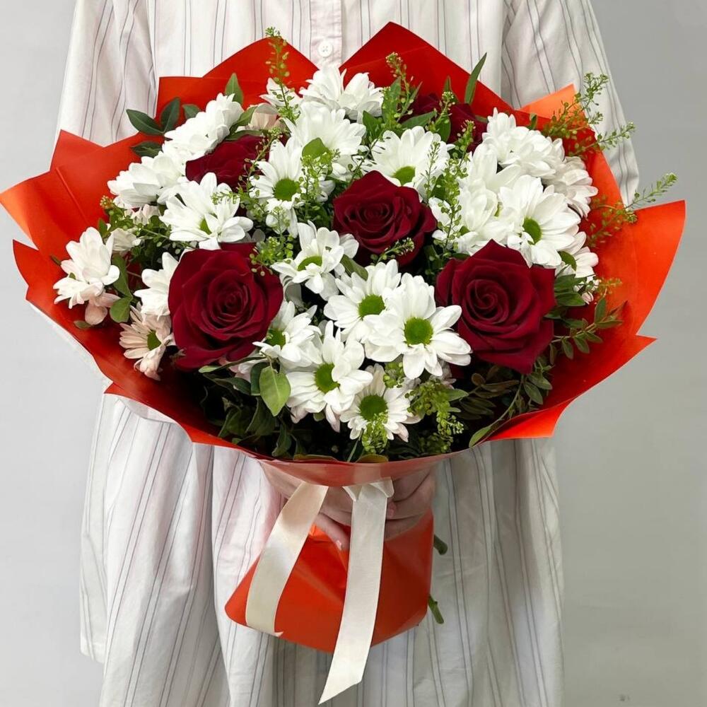 5 Розовых Кустовых Хризантем Ромашка